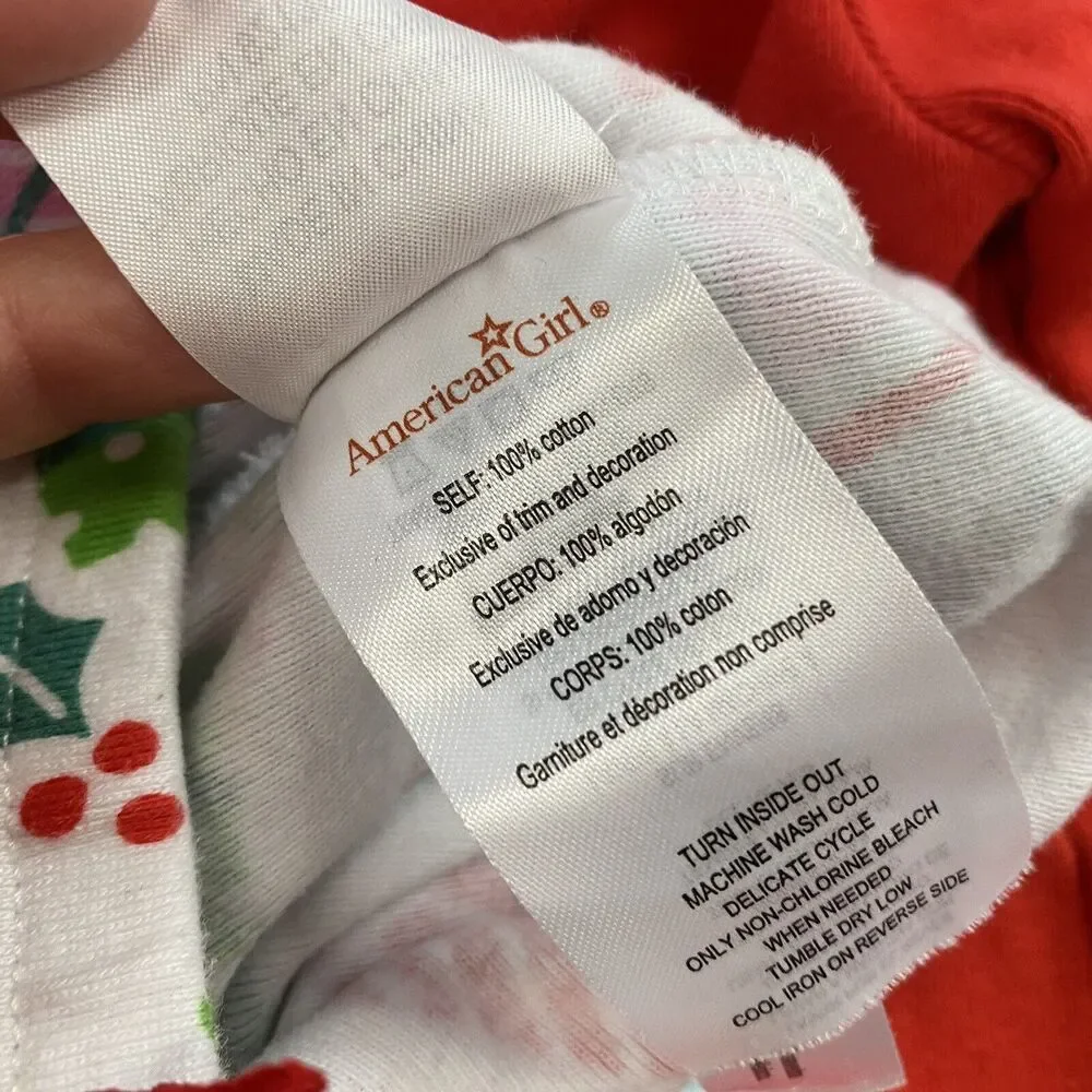 American Girl Pajama Set Girls Size 3 My Holiday Wishlist Red Christmas Holiday‎